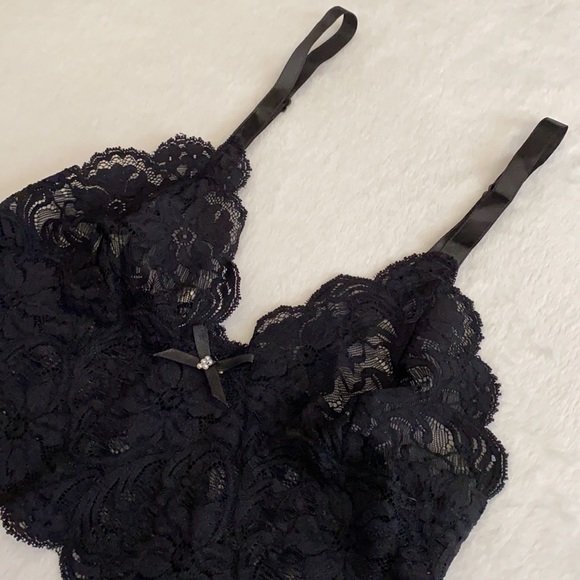 {VTG} Andrea Kristoff for Escanté | Lace Triangle Longline Bralette Bra 543 (L) - Picture 7 of 16